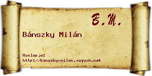 Bánszky Milán névjegykártya