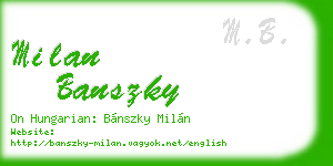 milan banszky business card